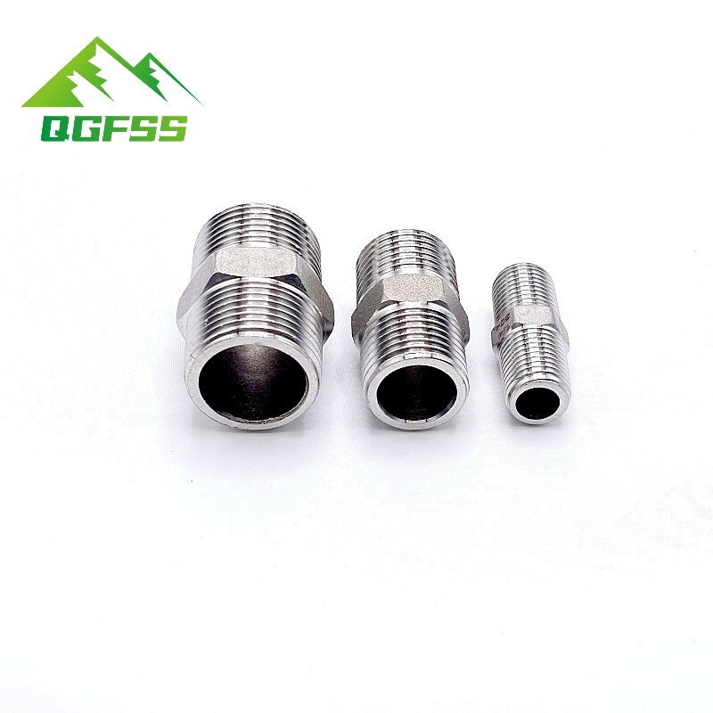 1/8 1/4 3/8 1/2 3/4 1" Male Thread Hex Nipple Union 304 Stainless Pipe Fitting Connector Coupler water oil air Thread Adapter