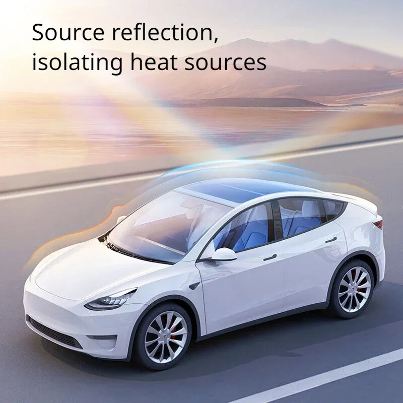 Pelindung matahari atap kaca, untuk Tesla Model 3 Y 2021-24 peningkatan highland kain es gesper kerai atap kaca depan belakang