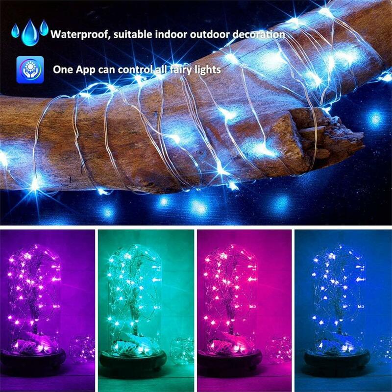 LED String Lights 2700K 25lm Adjustable Brightness Speed APP Control Fairy Lights For Christmas Party Wedding Decoration
