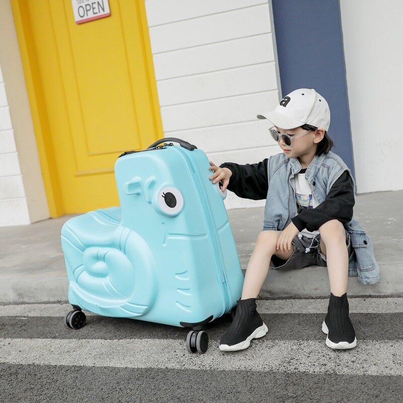 Jpxb/Kinder Trolley Koffer Reit koffer Cartoon Gepäck 24-Zoll-Reiten Baby gepäck Reisekoffer bietet mit Rädern