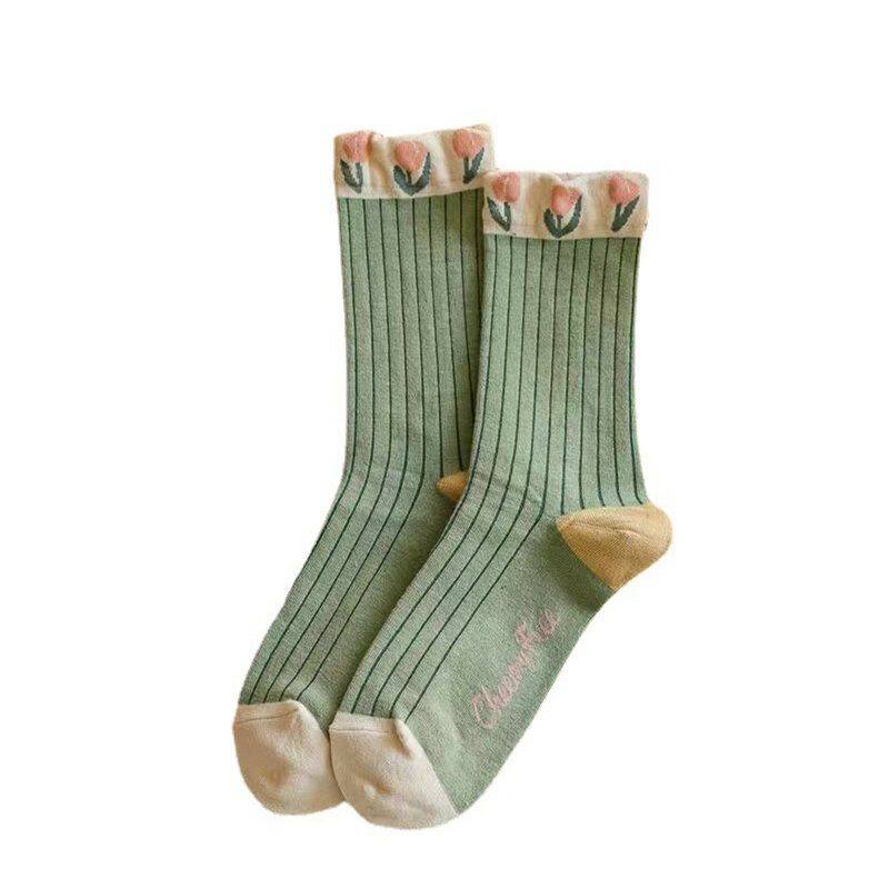 2023 neue frauen Socken Koreanischen Stil Blume Casual Baumwolle Socken Mädchen Rüschen Rüschen Nette Süße Atmungs Kawaii Crew Socken
