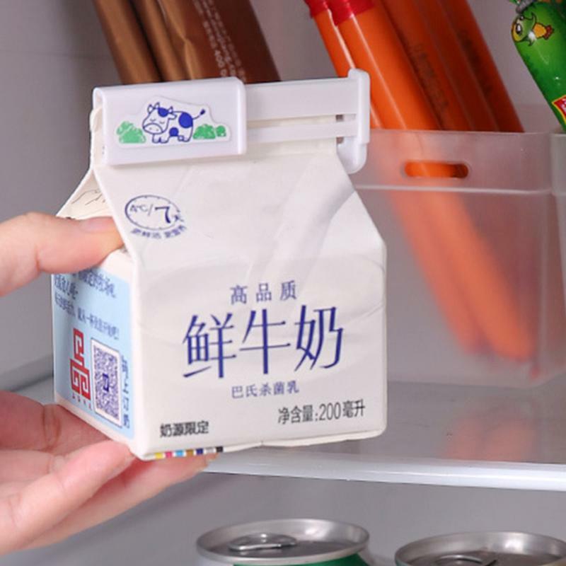 Bancs de boîte à lait en plastique de style japonais, banc de boisson en boîte, clip de sac de collation, banc alimentaire, gadgets de cuisine, 2 pièces