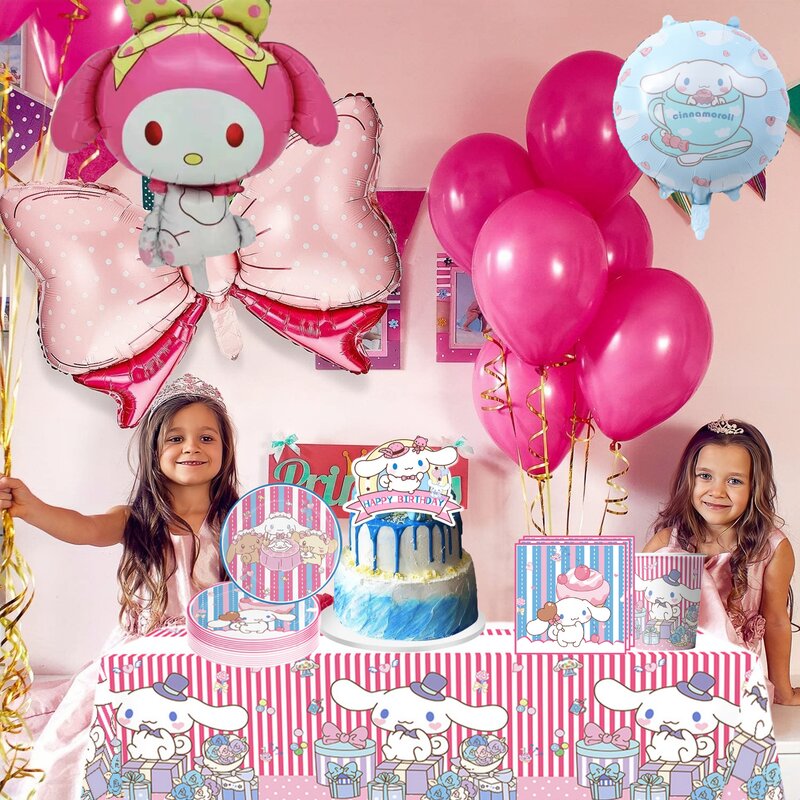 Kuromii dekoracje na przyjęcie urodzinowe jednorazowe zastawy stołowe obrus serwetka pod talerzyk do kubka cinne moroll Ballon Baby Shower Kid Party