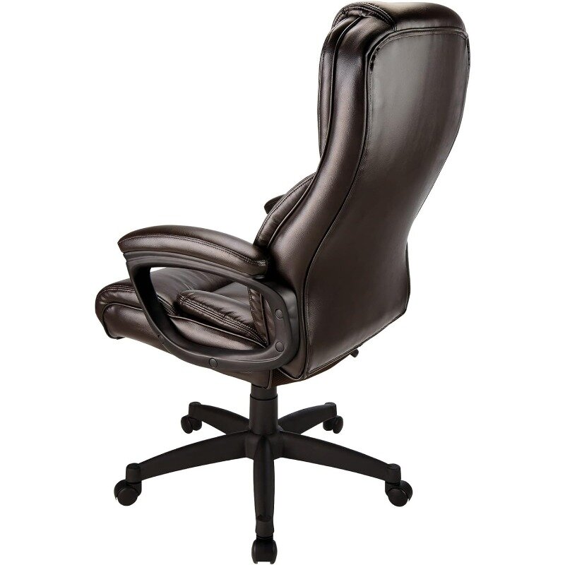 Realspace, Realspace®Fennington-Chaise à dossier haut en cuir bondi, marron/noir