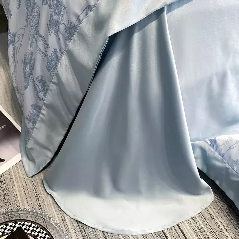 Ice Silk Komfort Bettwäsche Set, Blatt und Bett Kappe, Sommer, 4 Stück