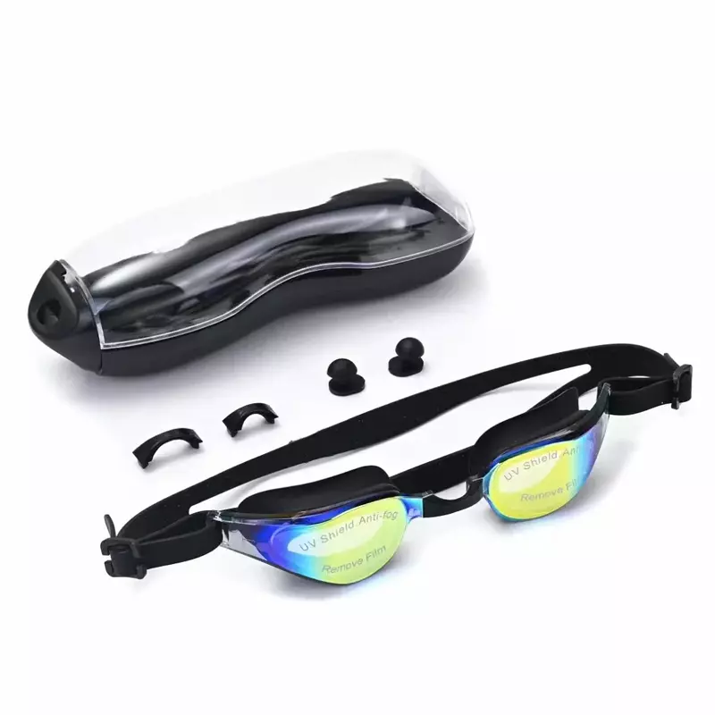 Outdoor Waterdichte Anti-Fog Uv Zwembril Voor Mannen Vrouwen Met Siliconen Band Zwembril Watersport Brillen Cool