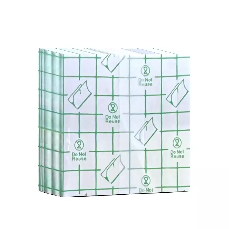 Lot de grands patchs transparents en PU, carrés et incurvés, crêpe adhésif imperméable pour la guérison des plaies, 100 pièces