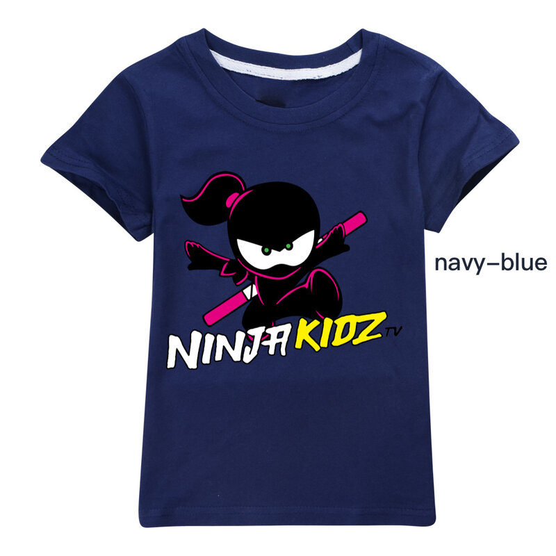 Camiseta NINJA KIDZ para niños, ropa informal de dibujos animados para niñas, ropa de bebé, Top Kawaii de algodón de verano