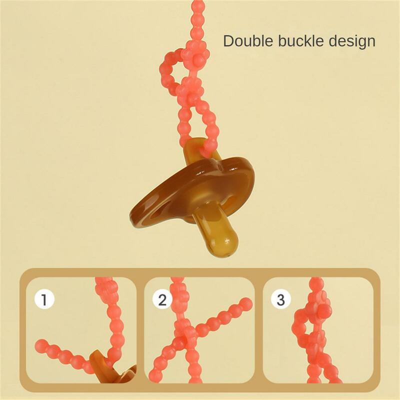 Anti-drop Silicone Pacifier Chain Clip Baby Teether Chain Food Grade Molar Stick Kids Toy Anti-lost Lanyard Pacifier Accessories