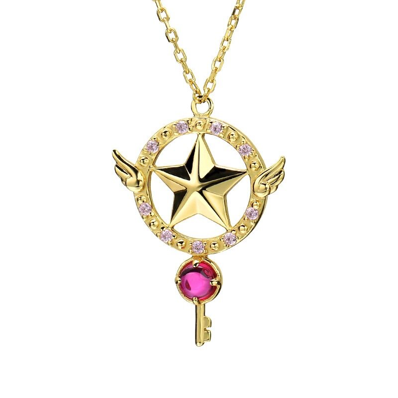 Anime Sailor Moon Necklace Love Wings Magic Stick Pendant Necklace Girl Jewelry Gift Cosplay Prop Choker