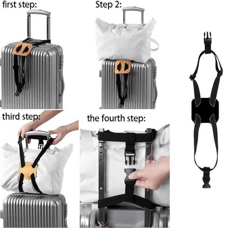 Cinghia per bagagli cinture telescopiche elastiche per valigie borsa da viaggio regolabile cavo fisso imballaggio incrociato cinture per valigie accessori da viaggio