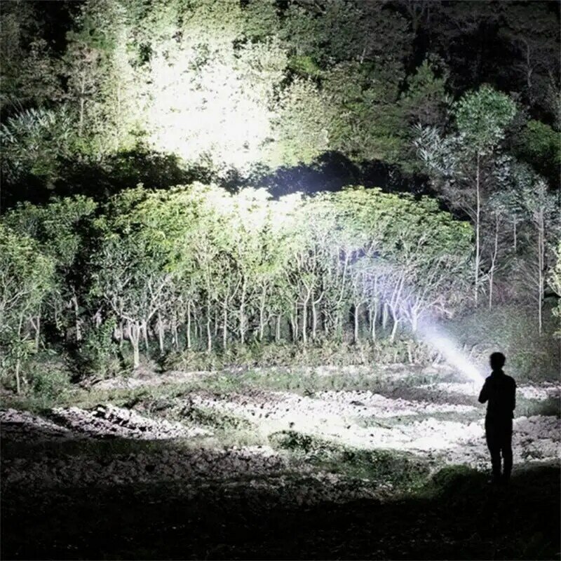 Rechargeable Spotlight High Lumens Super Bright Flashlight with 4 Modes IPX5 Waterproof Large Searchlight with Tripod