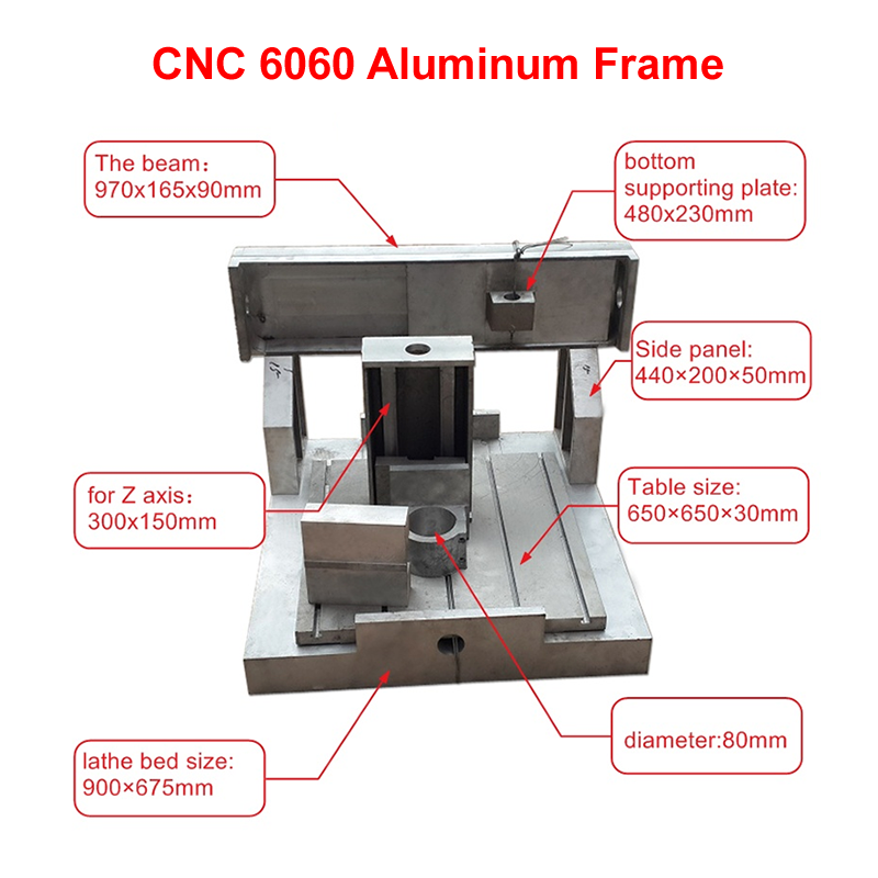 Máquina de grabado de enrutador CNC 6060, marco de aluminio