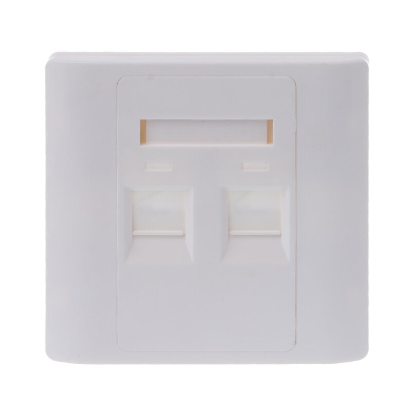 2 Ports RJ45 Wall Plate With Female to Female Connector 86x86mm
