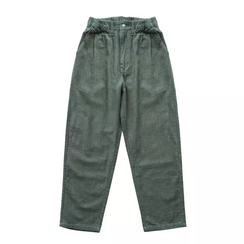 Sos Zhan męskie spodnie lniane spodnie męskie letnie oddychające spodnie Casual do kostek luźny krój nogawki zwężane
