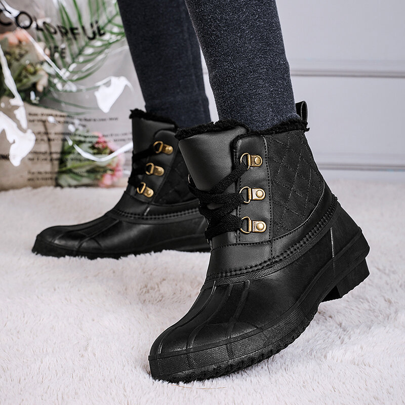 STRONGSHEN Casual Shoes  Winter Fashion Casual Short Boots Women's Duck Hunting Boots Waterproof Sandproof Warm Shoes