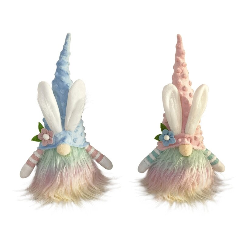 Easter Bunny Gnome สวมหมวกฤดูใบไม้ผลิตกแต่งของขวัญเด็กสำหรับโรงเรียนสำนักงานหอพักตกแต่งโต๊ะอุปกรณ์เสริม