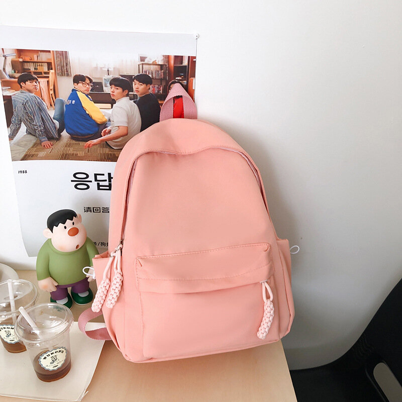 Рюкзак школьный Простой Легкий однотонный на молнии в стиле преппи милый уличный модный кошелек и сумочки в стиле девушки Мори