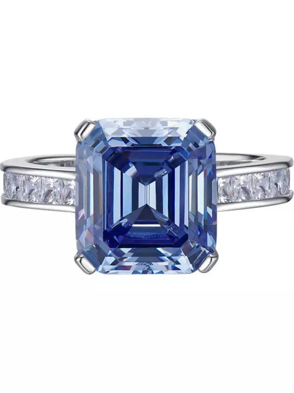 Pragnienie nowego 925 srebrno-niebieskiego szarego pierścionka luksusowego europejskiego i amerykańskiego stylu bankietowego