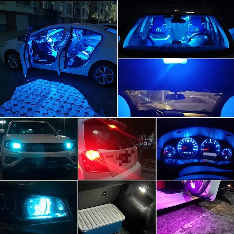10/50pcs Newest W5W Led T10 Car Light COB LED Glass 6000K White Auto Automobiles License Plate Lamp Dome Read DRL Bulb Style 12V