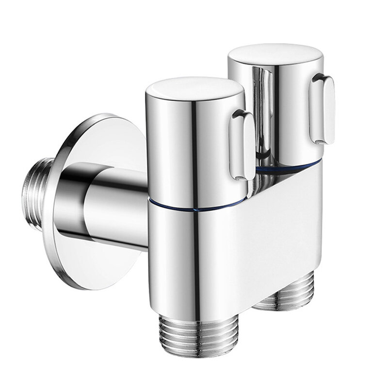 Угловой клапан для смесителя в ванную комнату, одно входное отверстие, двойной регулирующий клапан для душевой лейки, раковины в туалете, водонагреватель