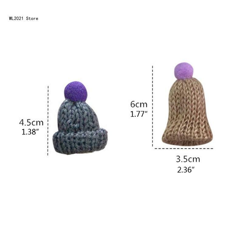 100 Uds. Sombrero con pompón hecho a mano Mini sombrero para dedo DIY artesanía fabricación joyas para llaveros broche