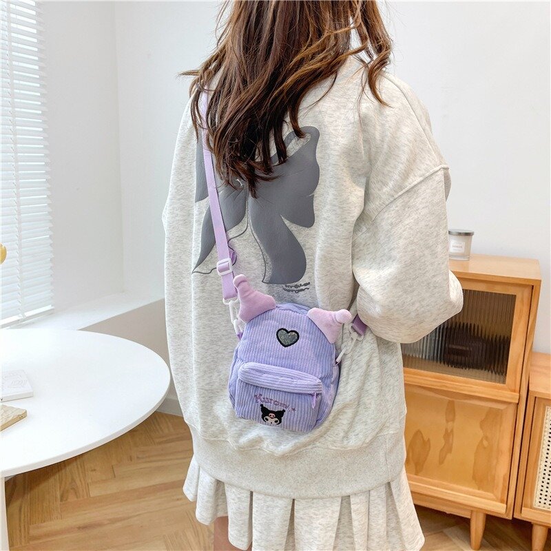 Маленькая женская сумка на плечо MBTI Kuromi, модная Милая дизайнерская дамская сумочка через плечо с мультяшной вышивкой в стиле Харадзюку, клатч для мелочи