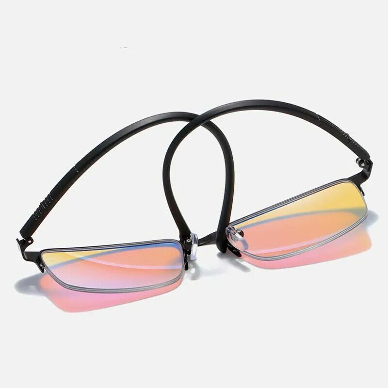 Novo vermelho-verde cor óculos de correção de cegueira unisex moda ultraleve alta definição óculos armação de metal lentes de resina