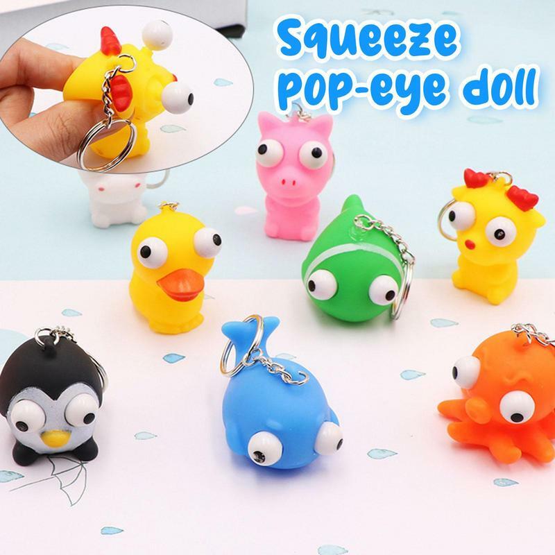 Animal Squeeze Toy Keyring Antistress Ball Squeeze Mochi Rising Toys Abreact Soft Sticky Stress Relief Home Easter Party Favors