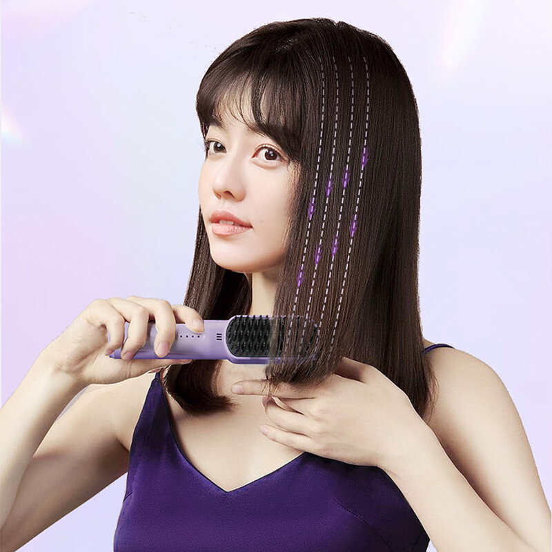 Hair Straightening Brush Fast Heating & 3 Temp Settings with Heating Teeth Suitable for Most Hair Types
