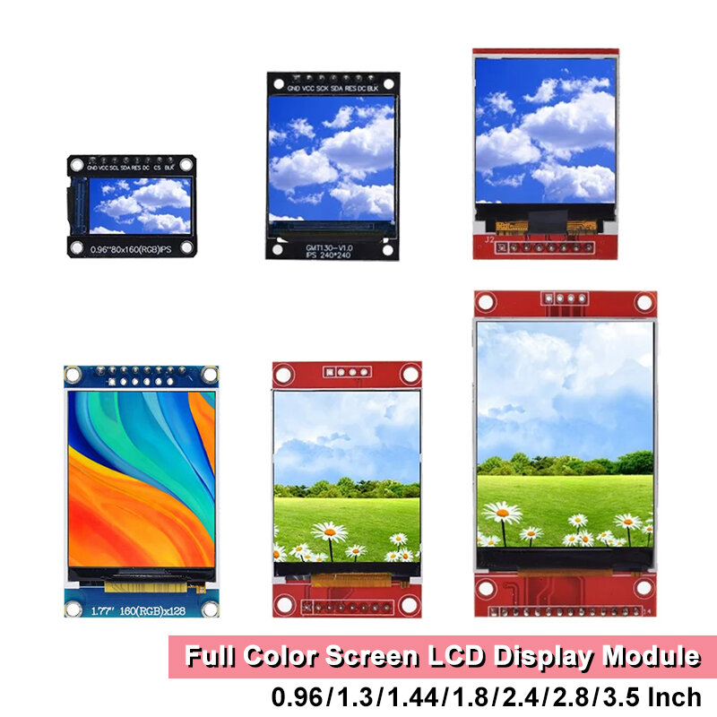 TZT TFT 디스플레이 풀 컬러 스크린 LCD 모듈, 아두이노용 SPI, ILI9341 드라이버 인터페이스, 0.96 인치, 1.3 인치, 1.44 인치, 1.8 인치, 2.4 인치, 2.8 인치, 3.5 인치