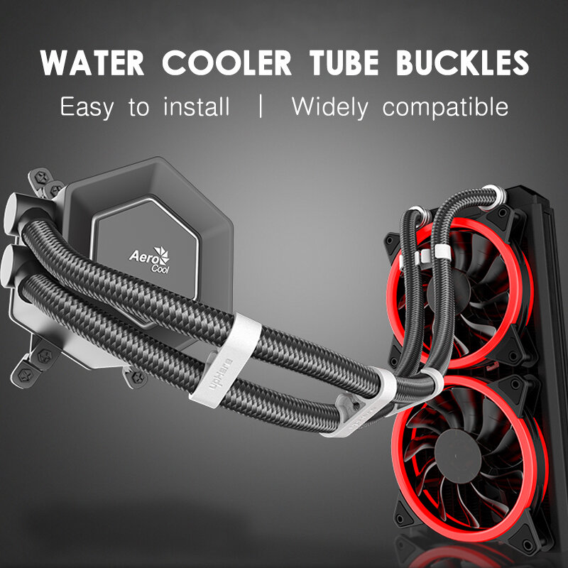 Jumpeak-Computador Universal Água Refrigerador Tubo Clipe, COMB Organizar, fivela fixa, PC DIY Acessório