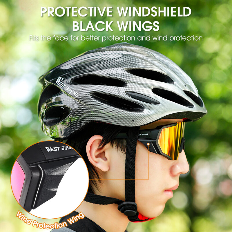 WEST BIKING – lunettes de soleil polarisées à 3 lentilles, Protection UV400, Sport, vtt, vélo de route, pour hommes et femmes