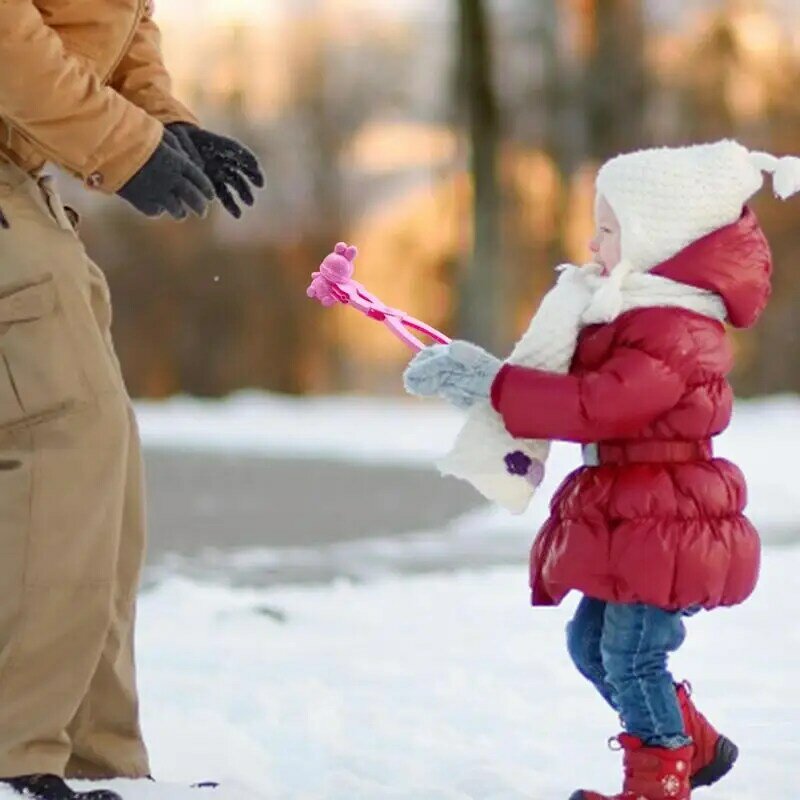 أداة صانع كرات الثلج للأطفال ، قالب شكل أرنب ، صانع كرة الثلج ، اللعب مع مقطع الثلج ، 3-12 أطفال
