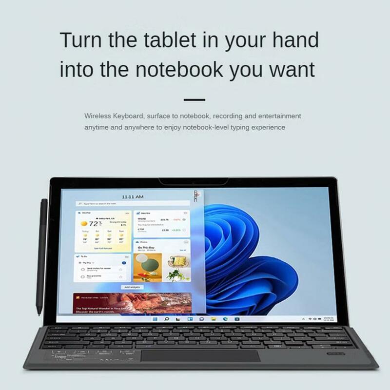 Teclado de tableta con portalápices, superficie de retroiluminación colorida, protector de teclado de tableta profesional para superficie
