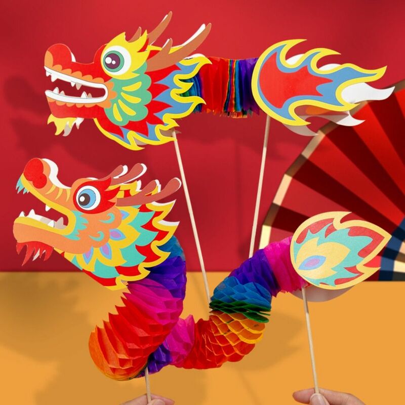 Игрушка Монтессори для детей, игрушка для раннего развития, Ручное ремесло по танцу дракона, старинный китайский длинный бумажный дракон