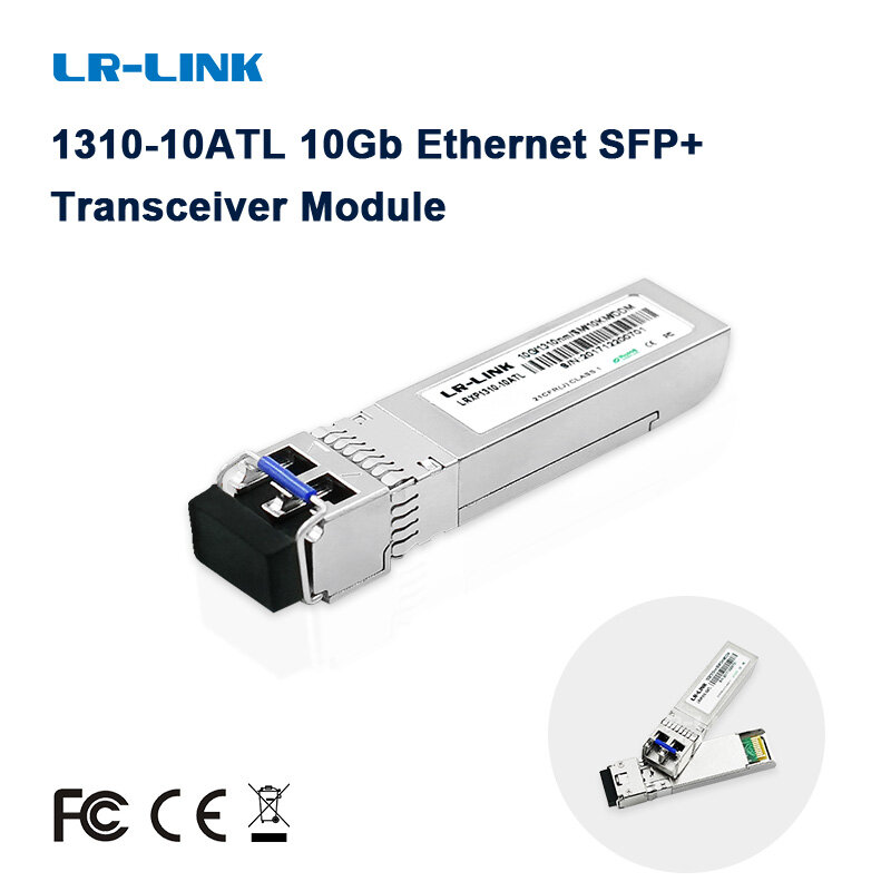 Módulo de transmissão familiar 1310-10atl, 10gb de memória ethernet sfp + módulo de fibra smf, 1310 nm 10km, compatível com ic
