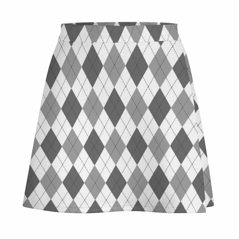 Grey: Argyle Pattern Mini Skirt new in dresses Womens dresses