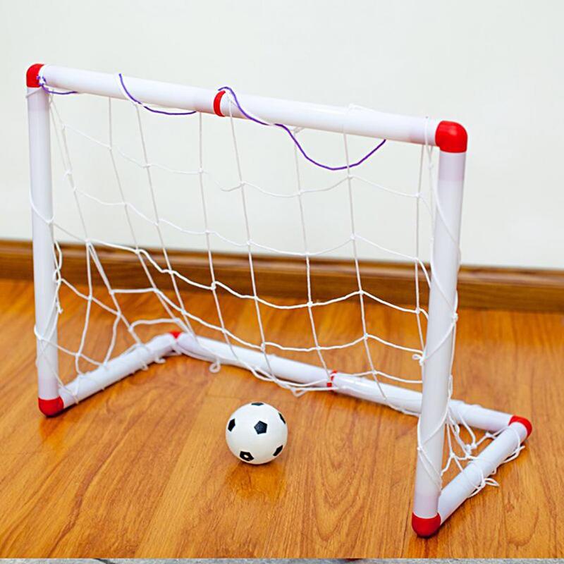 Mini Football Soccer Ball Goal Post Net Set Kids Children Target Training Goal Set Outdoor Indoor Goal Net Pump Post Play Toy