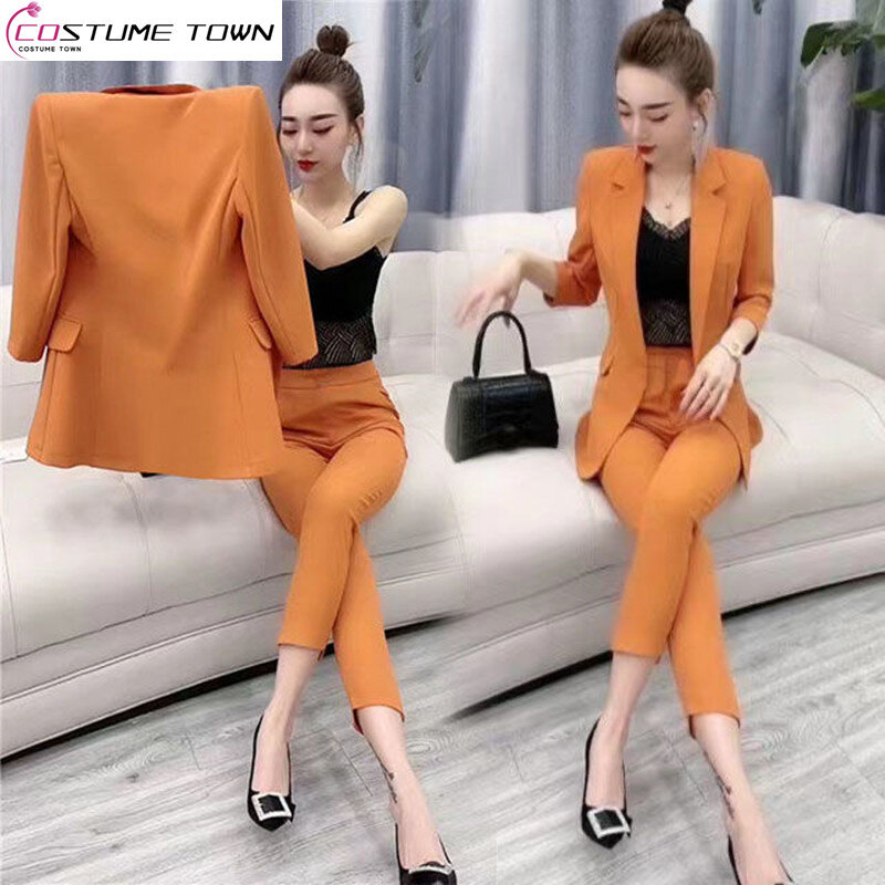 Spring and Summer New Thin Jacket Casual Pants Two-piece Elegant Women Pants Suit Fashion Women Outfits Blazer