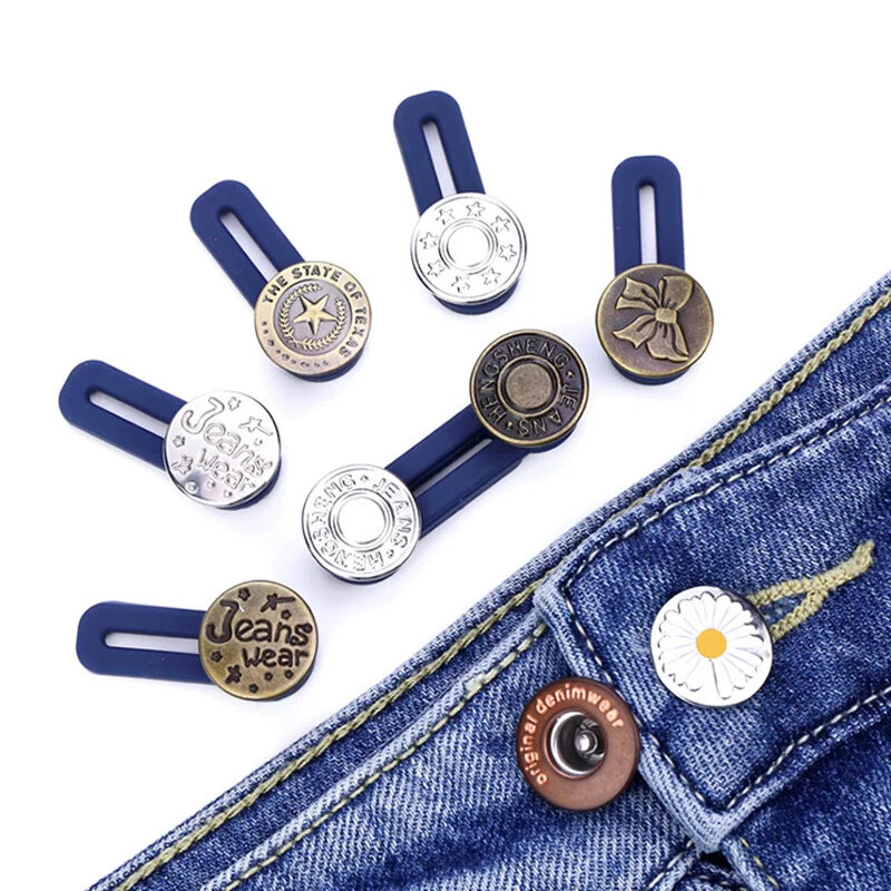 Extensor de botones para pantalones vaqueros, botones de extensión de cintura elástica, accesorios de embarazo, hebilla de cinturón Universal, 10 piezas