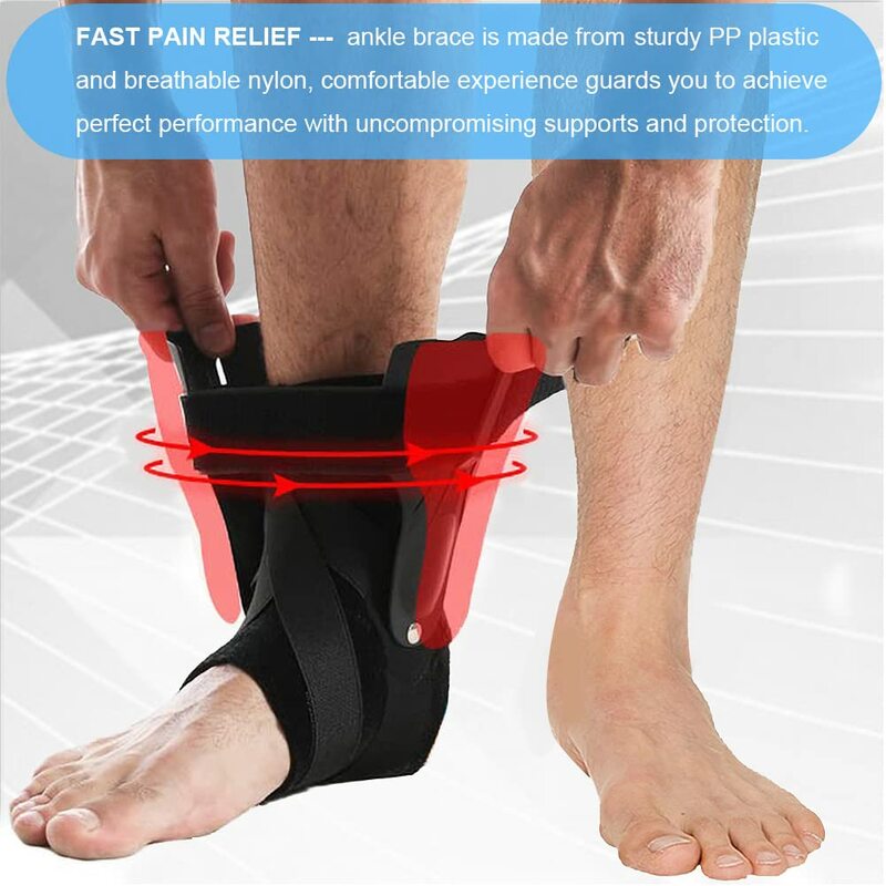 O tornozelo torceu a cinta do apoio com o estabilizador lateral da tala do tornozelo do estabilizador para o tornozelo torcido, recuperação de ferimento, tendinite de achilles