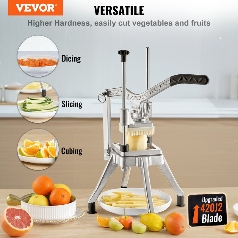 Коммерческий измельчитель VEVOR с 4 сменными лезвиями, коммерческий измельчитель овощей из нержавеющей стали для ресторанов и домашней кухни