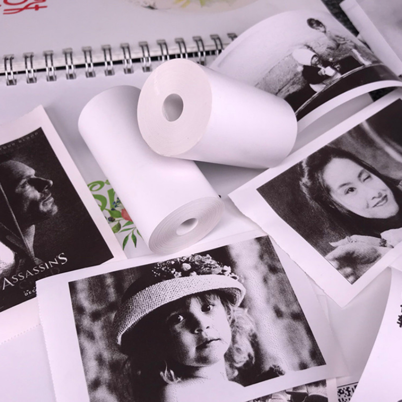 Rolki papieru termiczna drukarki 57x25mm papier fotograficzny kolorowa naklejki samoprzylepne do Mini drukarek dla dzieci z natychmiastowym drukowaniem