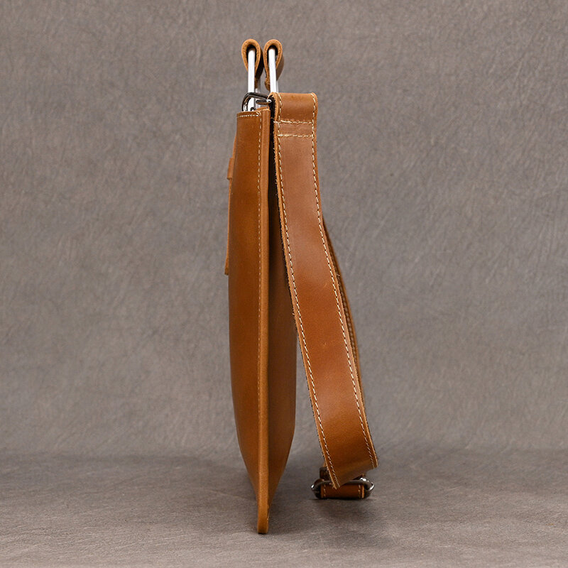 Sacola de couro genuíno para homens, bolsas de design masculino, bolsa de ombro luxuosa, pasta fina, estilo vintage, 2022