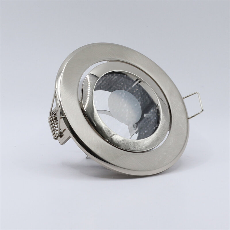 Satin Nickel LED superfície Spotlight montagem, luminária Frame, GU10 titular, 1 cabeça, alta qualidade