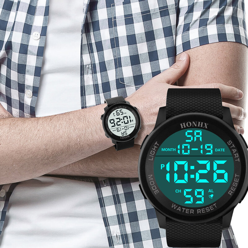 Reloj de pulsera deportivo para Hombre y mujer, cronógrafo Digital analógico, LED, resistente al agua, clásico, de lujo