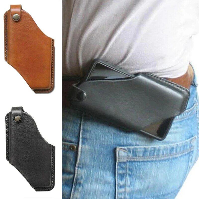 Étui à boucle de téléphone portable pour homme, ceinture, accessoires de taille, sac à main en cuir PU, portefeuille