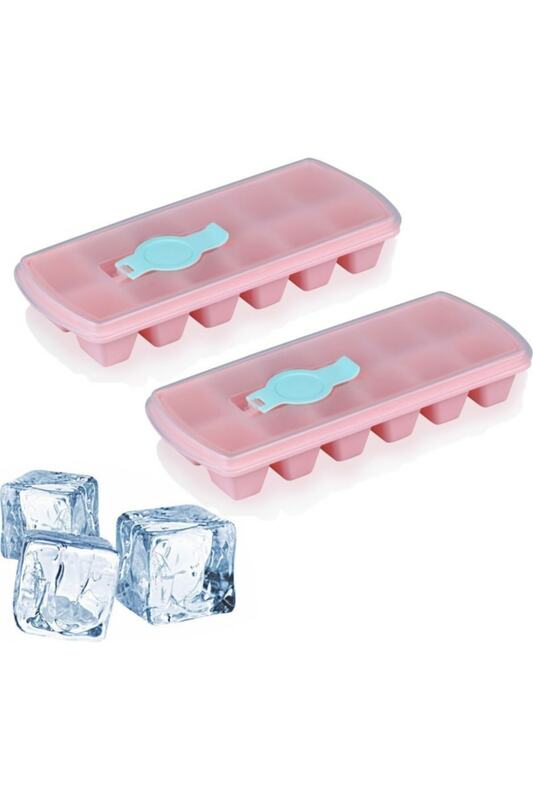 2'li Abdeckung Praktische Schrank Innen Eisform Kunststoff Abdeckung Ice Cube Tray