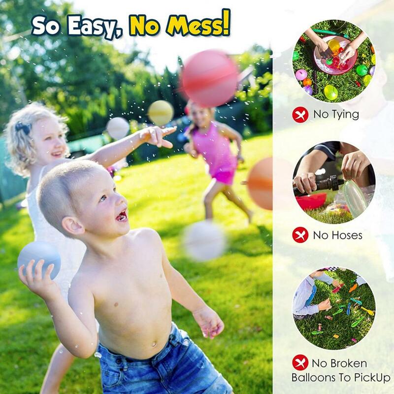 Pelota de agua con forma de globo para niños, juego de lucha contra el agua, juguete al aire libre con bombas de agua de silicona